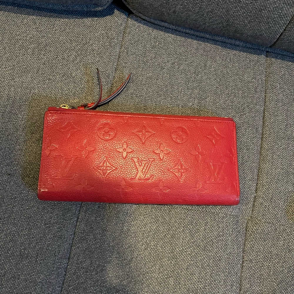 Louis Vuitton Wallet Purse Long Wallet Epi Red Woman Authentic Used